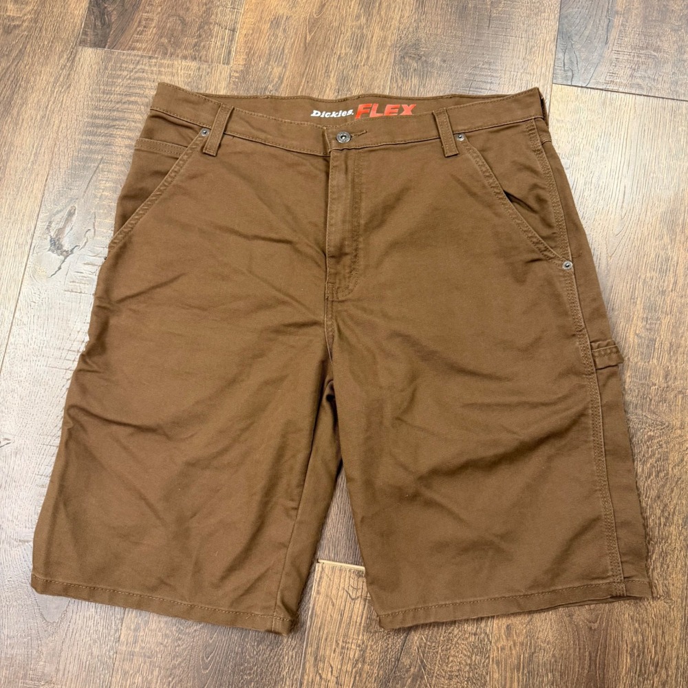 Dickies FLEX Men's 36 Brown Duck Carpenter Work Shorts Regular Fit